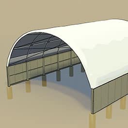 GNB Global tension fabric building foundations wood posts