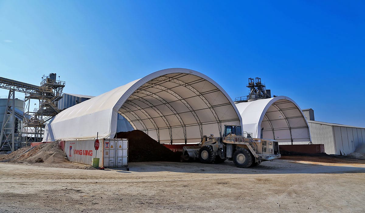 GNB Global cement storage fabric building