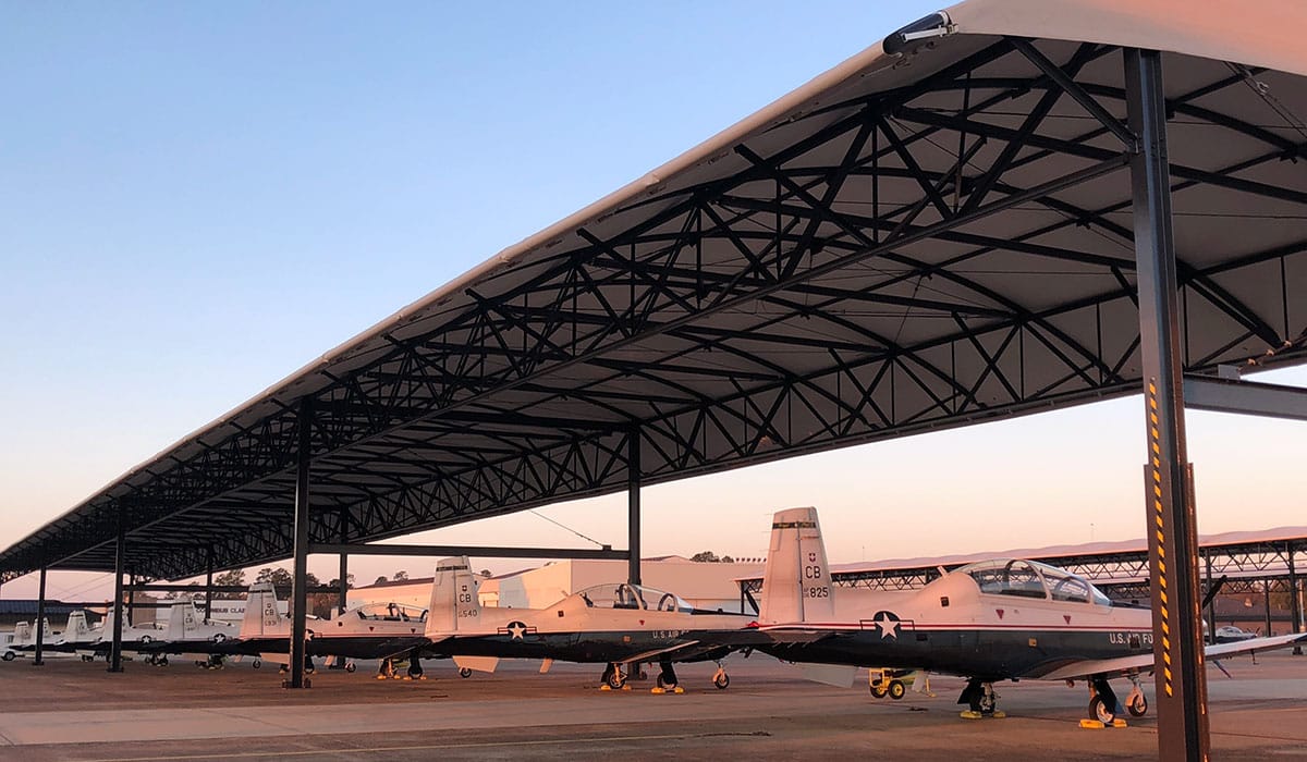 GNB Global Columbus Air Force Base aircraft sunshades